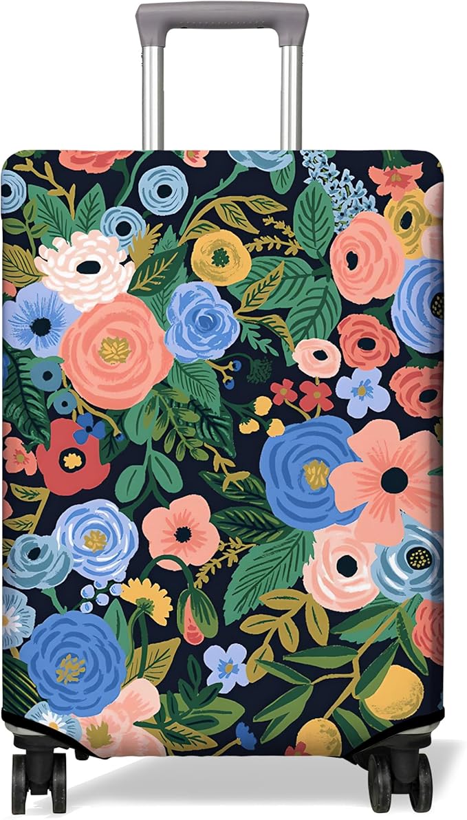 Travel Luggage Cover Suitcase Protector Fits 18-32 Inch Wheel Covers PatternedTravel Related Items Flower Luggage Protector Elastic M