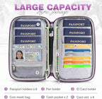 Passport Holder Family, Women Rfid Blocking Passport Wallet, Travel Essentials Premium Wallets, Waterproof Passport Holders Bag for Men Traveling, Travel Document Organizer Credit Cards Case