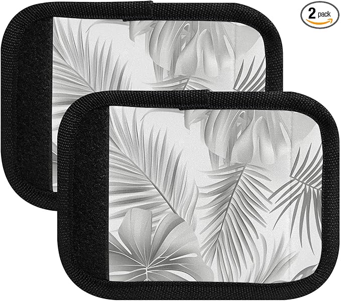 Gray Plam Tree Luggage Handle Wrap for Suitcase Luggage Tags Handle Covers Identifiers Soft Decorations Travel Accessories 2 Pack