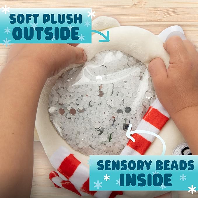 Chuckle & Roar Sensory Seek & Find Plush Polar Bear Game - 1 Plush & 20 Cards, Multicolor, Small - Toddler Airplane Travel Essential - Engaging Toddler Sensory Toys - Quiet Travel Toys for Plane & Car