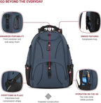 SWISSGEAR 1900 ScanSmart TSA Laptop Backpack Fits 17 Inch Laptop with RFID Protection and Tablet Pocket, Blueberry, 19-Inch