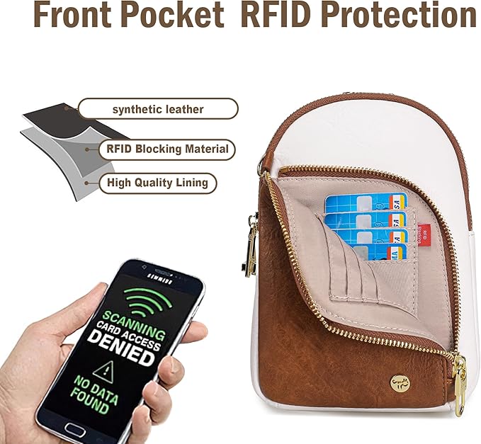 INICAT RFID Blocking Sling Bag, Anti Theft Crossbody Bag for Women, Travel Fanny Pack Style Purse, Vegan Leather