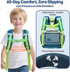 Bagseri Clear Backpack for Boys - 15 Inch Heavy Duty Kids Clear Bookbag for Kindergarten to Grade 2, Transparent School Bag with Reflective Strip, Fits Folders, Green Dinosaur
