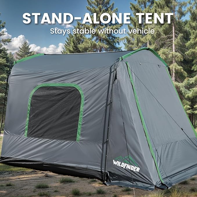 WildFinder SUV Tent, Rectangle Car Tent for Family, Waterproof & Windproof for Car Camping, Large Camping Tents with Storage Bag, SUV, Van, Jeep