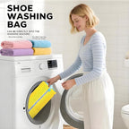 2 Pack Shoe Washing Machine Bag with 10,000+ Chenille Bristles | Reusable Sneaker Laundry Bag for Deep Cleaning | Noiseless Mesh Wash Bag for Washer & Dryer | Fits Men & Women Running Shoes