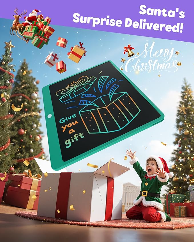 TEKFUN LCD Writing Tablet for Adults, Large Doodle Board, 16 Inch Colorful Drawing Tablet Writing Pad, Toddler Toys for 3 4 5 6 7 8 9 Year Old Girls Boys Teen, Birthday Gifts for Kids (DarkGreen)