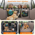 URPOWER 2026 Upgraded Back Seat Extender for Dogs - Large Hard Bottom Dog Car Seat Cover Holds 550lbs, Waterproof Dog Hammock Pet Bed with High-Density Foam Non-Slip Backseat Protector