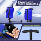 smilesun Top Opening Scooter Luggage for Kids & Adults，Foldable Scooter Suitcase with Front Opening，Lightweight Carry On Riding Suitcase For Children Teenagers Adults（21" Blue）