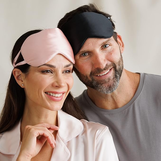 Fishers Finery 25 Momme Mulberry Silk Sleep Mask | Blindfold | Anti-Wrinkles (Wine)