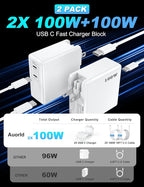 Mac Book Pro Charger, 100W USB C Fast Charger for MacBook Pro/MacBook Air 16 15 14 13 Inch, iPad Pro, iPhone 16/15 Pro and All USBC Devices, GaN Foldable Power Adapter with 10 FT USB C Charge Cable