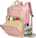 MATEIN Lunch Backpack for Women, Teacher Backpack with Lunch Compartment Detachable, Fit 15.6 Inch Laptop, College Computer Backpacks Meal Prep Work Bag Gift for Nurse Commute Office, Pink