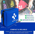 300 Piece First Aid Kit, Compact Waterproof First Aid Bag with 9 Organized Compartments, Portable Emergency Supplies Kit for Outdoor, Camping, Hiking, Car, Home, Travel, Office