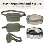 Baggallini Securtex Anti-theft Belt Bag 8.8"x5.5" Crossbody Fanny Pack for Women RFID Wallet Locking Zipper Travel Purse