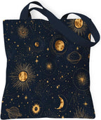 Aesthetic Canvas Tote Bag, Cute Reusable Bags for Women with Inner Pocket