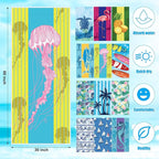 12 Pcs Oversized Microfiber Beach Towels Set 30 x 60 Extra Large Fiber Swim Pool Towel Absorbent Bath Blanket for Travel Vacation Accessories Gift Spa Soft Lightweight (Summer)