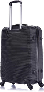 InUSA ROYAL Hardside Spinner Luggage with Ergonomic Handles | Spacious Travel Suitcase with Four Spinner Wheels and Studs | 24 Inch Medium Hardside Spinner Luggage | Black