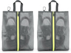 2 Pack Shoe Bags for Travel, Sneaker Bags, Waterproof Travel Shoe Bags with Zipper for Packing, Golf Shoe Dust Bags for Man and Women, Medium, Grey