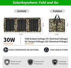 28W Portable Solar Panel Charger,Foldable Solar Charger with Dual USB Output, Lightweight ETFE Solar Panel for Camping,Hiking,Backpacking,Travel,RV and Emergency Use