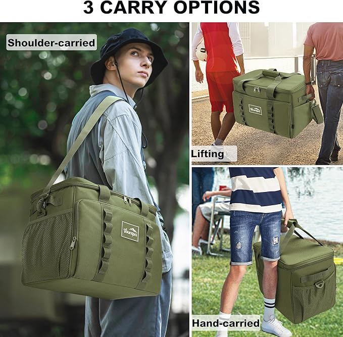 Cooler Bag 48-Can Insulated Leakproof Soft Cooler Large Collapsible Portable Travel Cooler Bags 32L for Picnic, Waterproof Soft Ice Chest for Camping, Beach, Fishing, Outdoor - 32 Quart