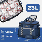 Maelstrom Collapsible Soft Cooler Bag,35/55/75 Cans Beach Cooler with Flip Top Lid, Ice Chest, Leakproof & Portable for Beach, Camping, Road Trips & Grocery Shopping