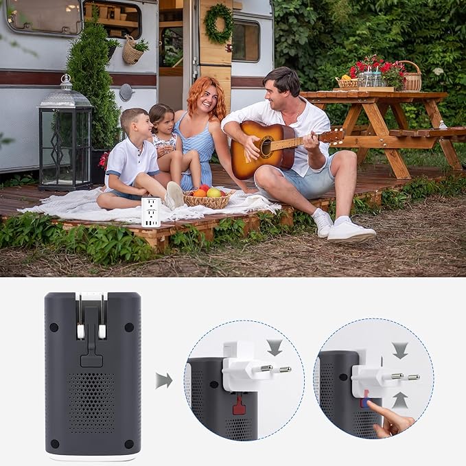Voltage Converter Us to Europe, Power Converter Combo, 220v to 110v European Plug Converter 2300w Travel Adapter Worldwide, Step Down European, Travel Adapter Worldwide