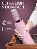 Repel Windproof Travel Umbrella - Compact & Withstands Winds up to 100MPH , Strongest Premium Auto Folding Umbrella for Rain and Sun - Durable, Light & Portable for Women & Men , Fits Backpack & Cars