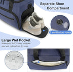 Gym Bag for Men Women, Sport Duffle Bag with Wet Pocket & Shoes Compartment, Water Resistant Overnight Weekender Bag Duffel Bag