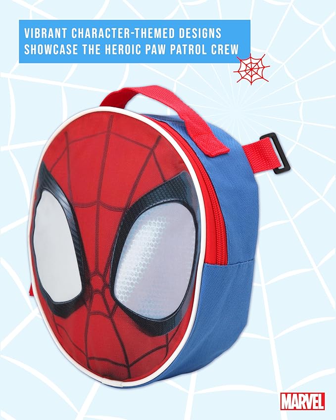 Fast Forward Spider-Man Boys Backpack and Lunch Box Set - 2 Piece 15'' School Backpack with Detachable Lunch Bag, Size One Size, Spidey and Friends Multi