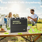 CANDY Portable Espresso Machine with Strap, 3 in 1 Coffee Maker, One-Touch Operation, Rechargeable Cold Brew Up to 60 Cups, for Ground, Ideal for Camping, RV & Outdoor, Home, Heating in Plug-in Mode