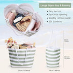 KALIDI Beach Tote Bag Women Large Waterproof Sandproof Shoulder Handbag Packable Grocery Bag Hobo Purse for Picnic Vacation