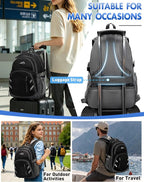 ProEtrade Backpack Bookbag for College Laptop Travel, Fit Laptop Up to 15.6 inch with USB Charging Port Multi Compartment Anti theft, Gift for Women Men (Black)