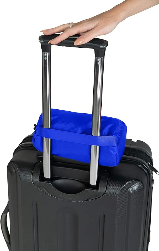 BlueHills Premium Soft Ultra Compact Travel Blanket Value Pack Set of 2 - Airplane Traveling Essentials Flight Blanket in a Portable Car Plane Travel Gift - Black and Royal Blue