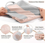 OlarHike 8 Set Compression Packing Cubes for Travel Gifts Mom Women,Luggage Clothes Organizer for Travelers,Airplane/Cruise/Car/Train Travel Essentials,Compressible Expandable Saver Space Bags(Beige)