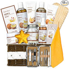 Mothers Day Gifts for Women, 26Pcs Coconut Honey Almond Spa Gift Basket for Women & Men Spa Gift Bask,Spa kit Bath and Body Basket Set, Large Home Spa Kit, Relaxing Self-Care Birthday Bridal Shower