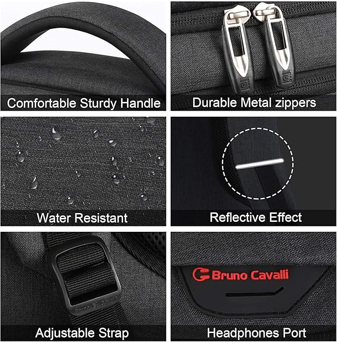 Volher 17 Inch Laptop Backpack, Business Anti Theft Slim Durable Laptops Backpack, Water Resistant College Computer Bag Gifts for Men & Women Fits 15.6 Inch Notebook-Black