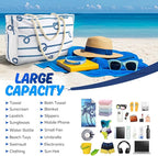 SRISE Large Beach Bag for Women & Men, Beach Bags Waterproof Sandproof, Travel Tote Bag, Swim Pool Bag for Family Outdoor