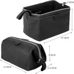 KomalC Premium Buffalo Leather Toiletry Bag for Men & Women With Water resistant Lining, Grooming Travel Pouch, Unisex Wash Bag for Toiletries, Gifts for Men and Women