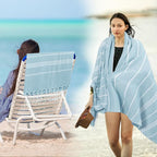 YSYJ Oversized Turkish Beach Towel Giant XXL Beach Towel Quick Dry Sand Free Extra Large Turkish Lightweight XL Beach Blanket for Travel Blue