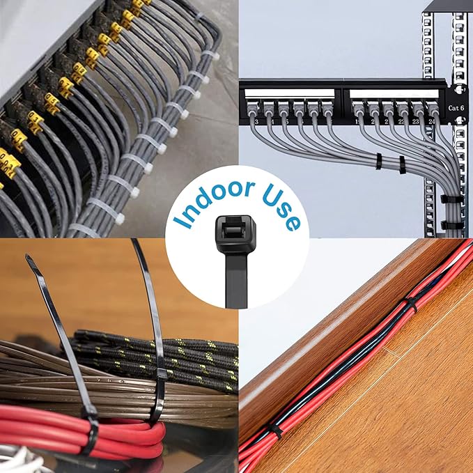 Zip Ties 18 inch (100 Pack), Black, 60lb Tensile Strength, UV Resistant Cable Ties for indoor and outdoor use, by Tantti Supply