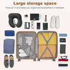 Kono Medium Sized Checked Luggage, 24 Inch Expandable with Spinner Wheels, TSA Lock, ABS + PC Lightweight Travel Suitcase with Larger Capacity and Lighter Weight, Green