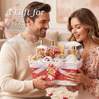 Gifts for Women, 17Pcs Mothers Day Gift Basket for Mom - Rose Bath and Body Spa Gift Basket, Skin Care Set for Women | Relaxing Care Kit for Christmas, Birthday, Valentines Day, Anniversary Gifts
