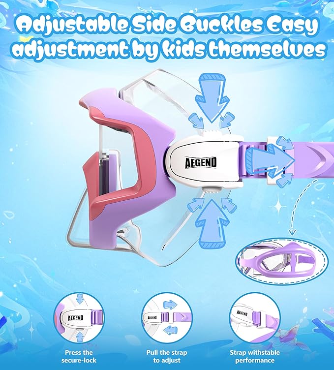 Aegend Snorkeling Gear for Adults Youth Kids, Snorkel Mask with Top Dry Valve - Panoramic View Anti-Leak and Anti-Fog with Mesh Bag for Snorkeling, Scuba Diving, Freediving & Swimming