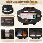 Mens Laptop Messenger Bag Canvas Briefcase Waterproof Vintage Computer Bag Shoulder Bag Satchel Bags for Work College Travel