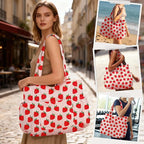 Corduroy Tote Bag for Women,Large Capacity Cute Tote Bags With 6 Pockets,Crossbody Shoulder Handbag for Work Travel Gym