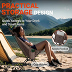 Overmont Portable High-Back Camping Chair - 440LBS Support Oversized Lightweight Folding Backpacking Chair for Adults - Compact with Detachable Pillow for Outdoor Travel Hiking Beach Fishing