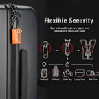 ANVIL TSA Approved Luggage Locks with Search Alert Indicator, 4-Digit Combination Suitcase Lock, Advanced TSA008 Core Heavy Duty Anti-Theft Travel Lock for Double Zippers, Backpacks (3, Orange)