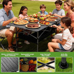 47in Portable Camping Table, Folding Beach Table, with Storage Net & Bag Easy to Carry, Prefect for Outdoor, Picnic, BBQ, Cooking, Festival, Beach, Home Use