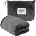 CARSTENS, INC. Travel Blanket, Premium Compact 2-in-1 Airplane Blanket/Pillow, Perfect Grey