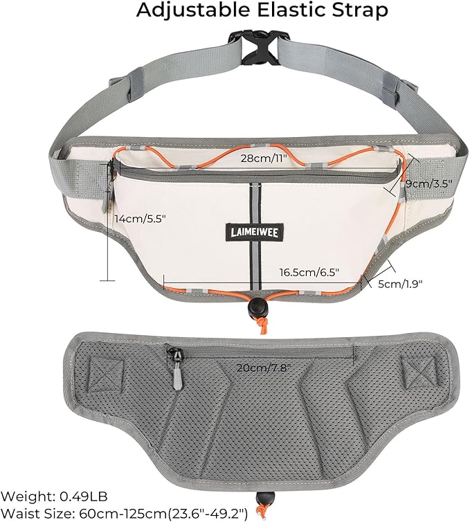 Fanny Pack for Women Men, Water-Resistant Travel Waist Pack with RFID Blocking, Wide Opening Crossbody Belt Bag for Phone, Passport, Small Hip Pack for Running, Hiking, Workout（Off-white）