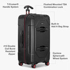 Traveler's Choice Maxporter II Polycarbonate Hardside Trunk with Spinner Wheels, Black, 28-Inch Medium Trunk